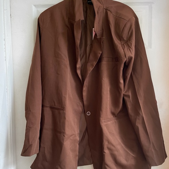 Oversized Chocolate Brown Dad Blazer - Picture 5 of 5